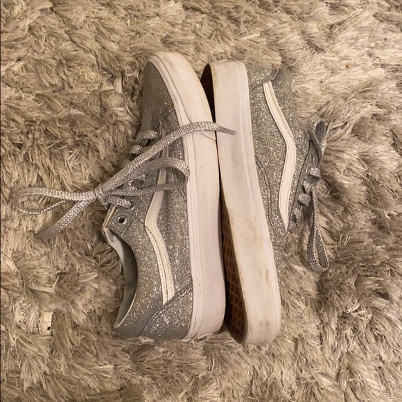 Silver Glitter Low Top Vans 8 - Picture 4 of 6